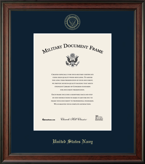U.S. Navy Embossed Studio Certificate Frame (Vertical)