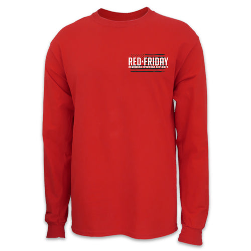 RED Friday Left Chest Long Sleeve T-Shirt (Red)