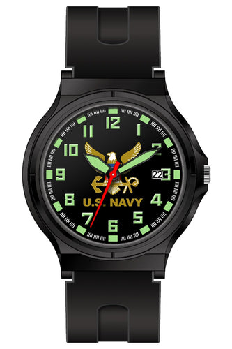U.S. Navy Black Strap Field Watch (Black)