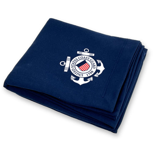 Coast Guard Seal DryBlend Fleece Stadium Blanket (Navy)