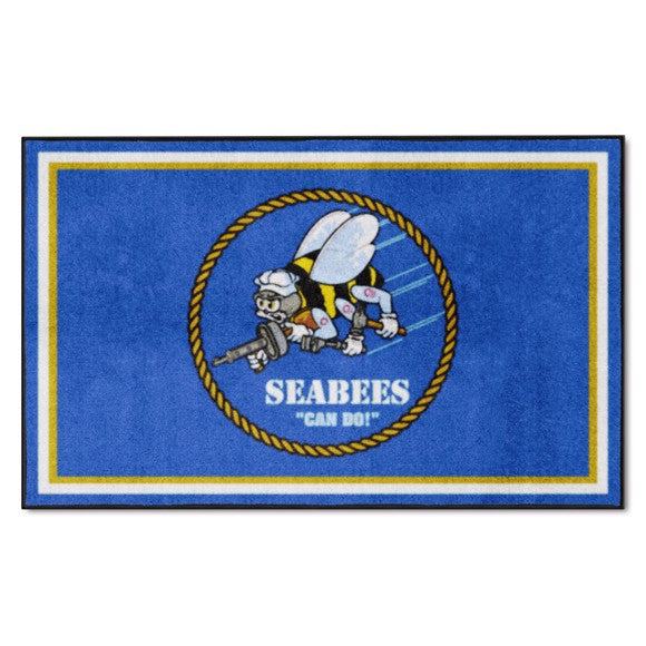 U.S. Navy - SEABEES 4' x 6' Plush Rug