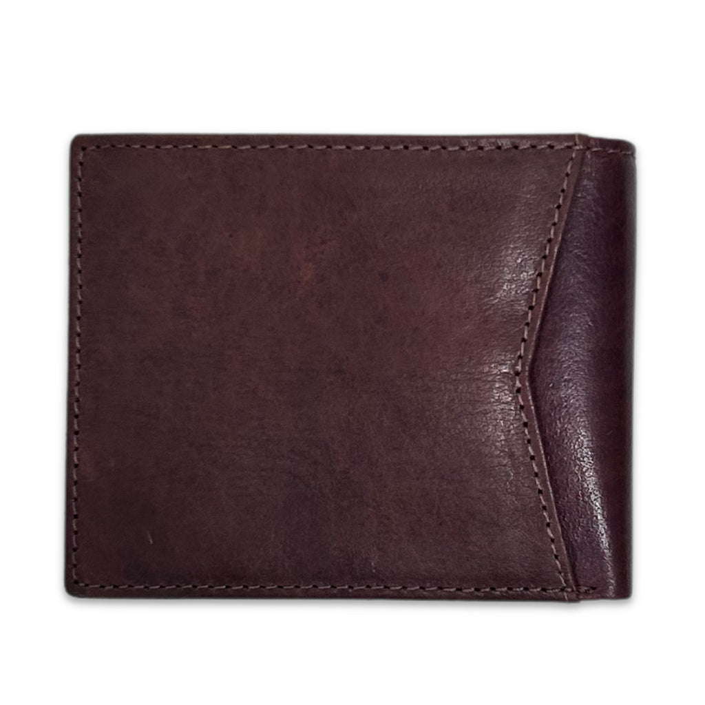 Army Star Genuine Leather Bifold Wallet (Brown)