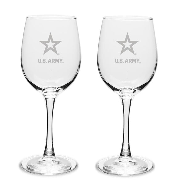 Army Star Set of Two 19oz Wine Glasses with Stem