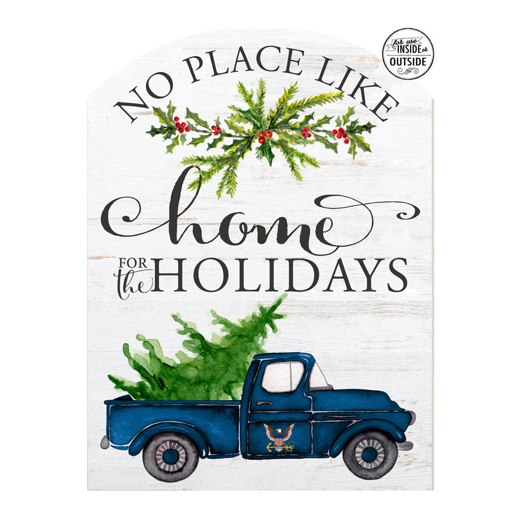 Navy Home for the Holidays Marquee Sign (16x22)*