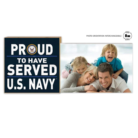 Navy Proud to Serve Floating Picture Frame