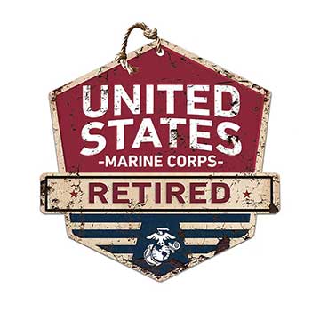 Rustic Badge Retired Sign Marines