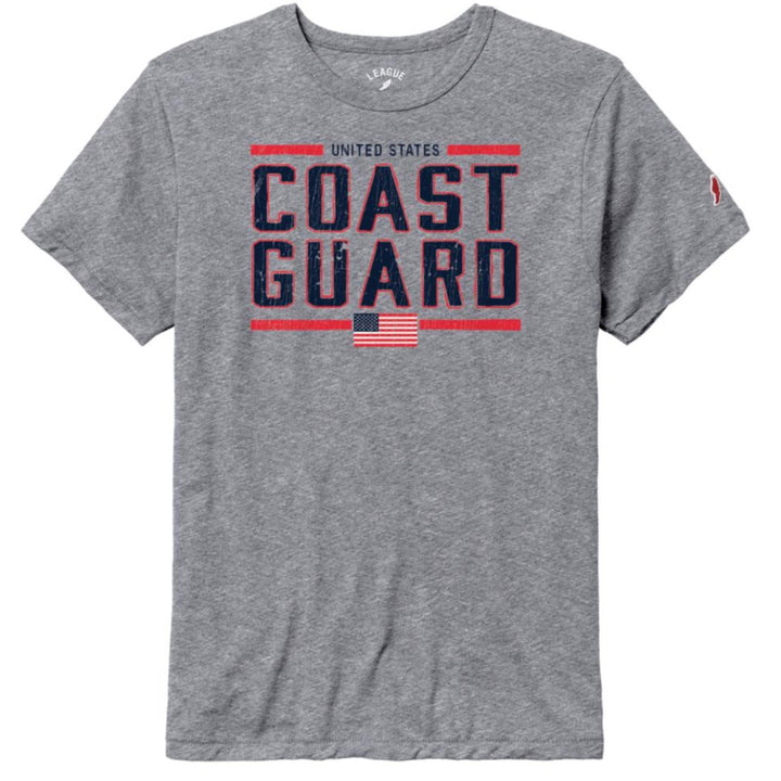 United States Coast Guard Flag Vintage T-Shirt (Grey)