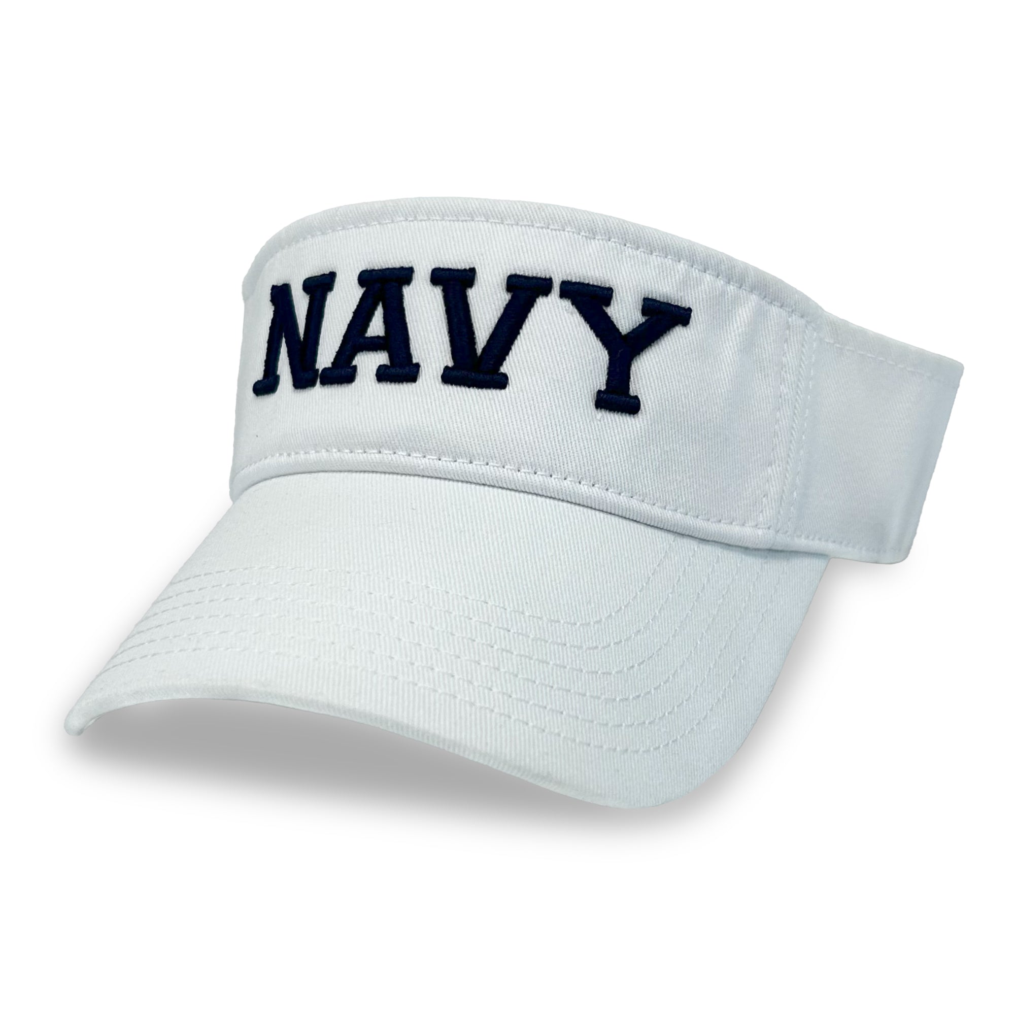 Navy Twill Visor (White)