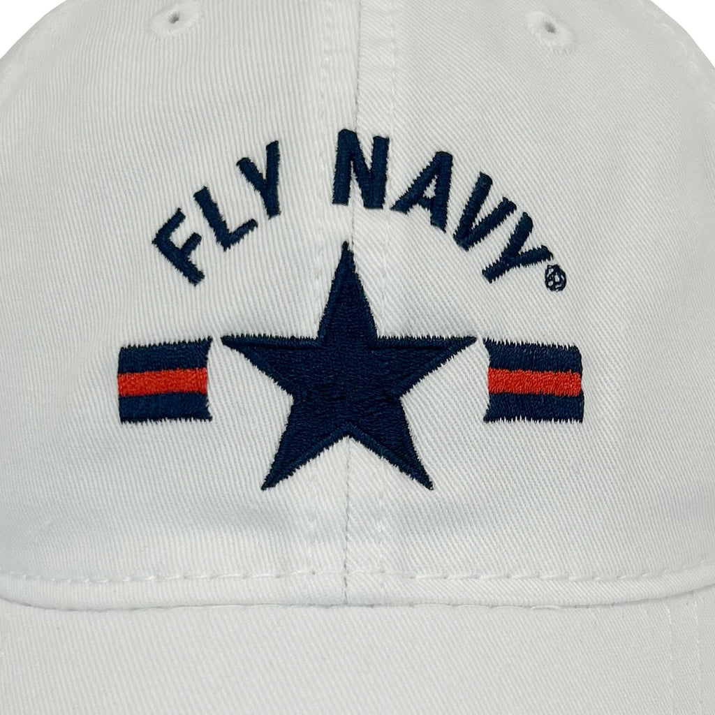 Navy Fly Navy Relaxed Twill Low Profile Hat (White)