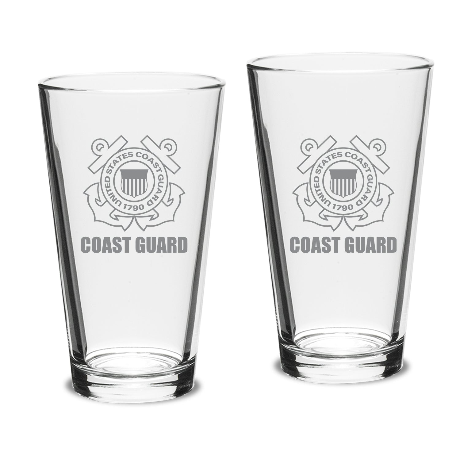 Coast Guard Seal Set of Two 16oz Classic Mixing Glasses*