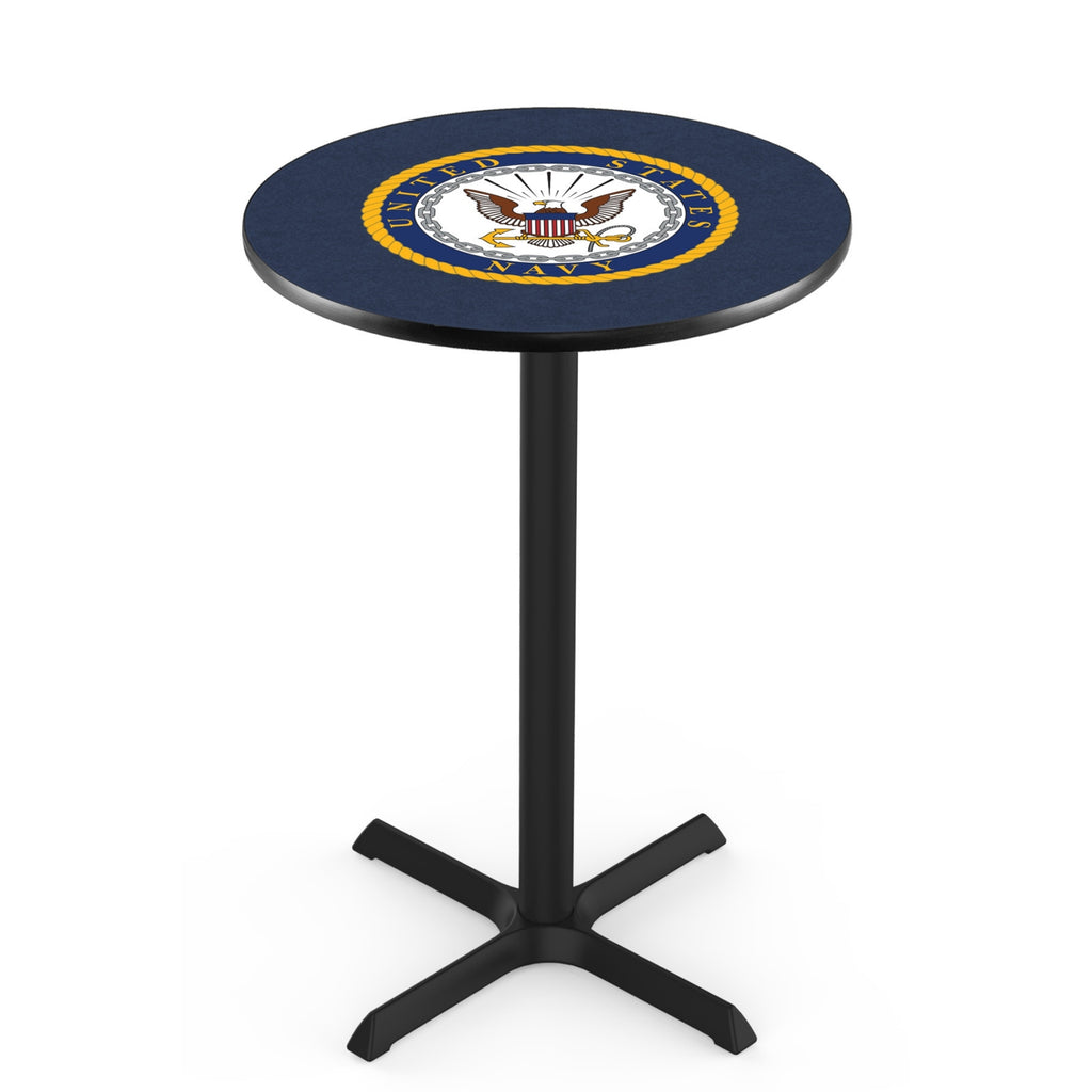 Navy Eagle Pub Table with X-Style Base (Black)