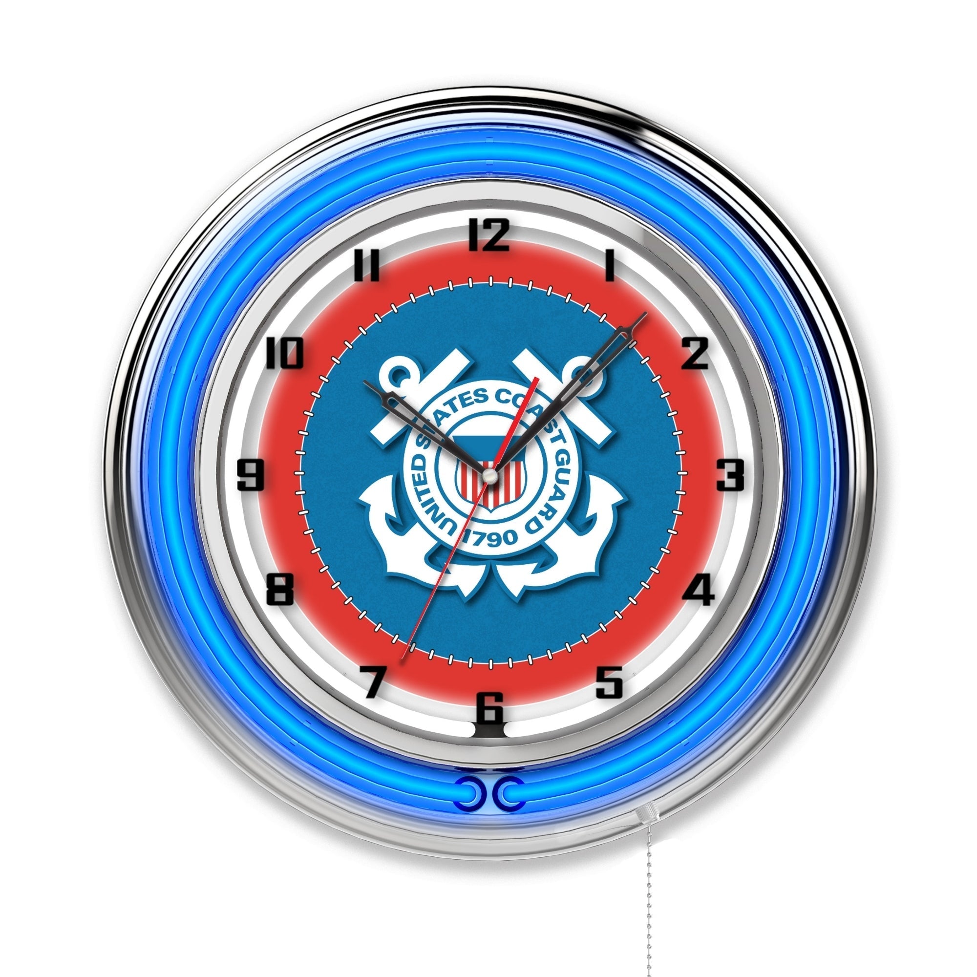 Coast Guard 19" Double Neon Wall Clock*