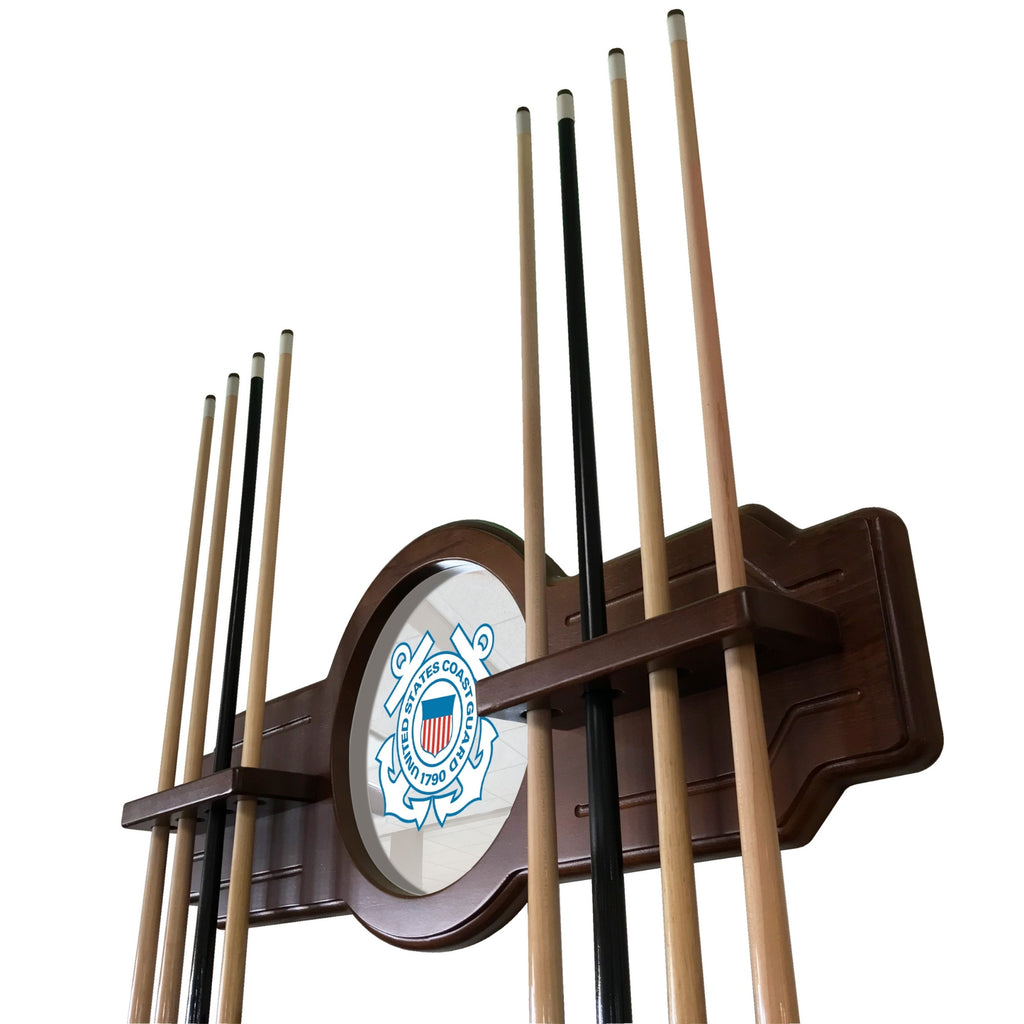 Coast Guard Seal Solid Wood Cue Rack