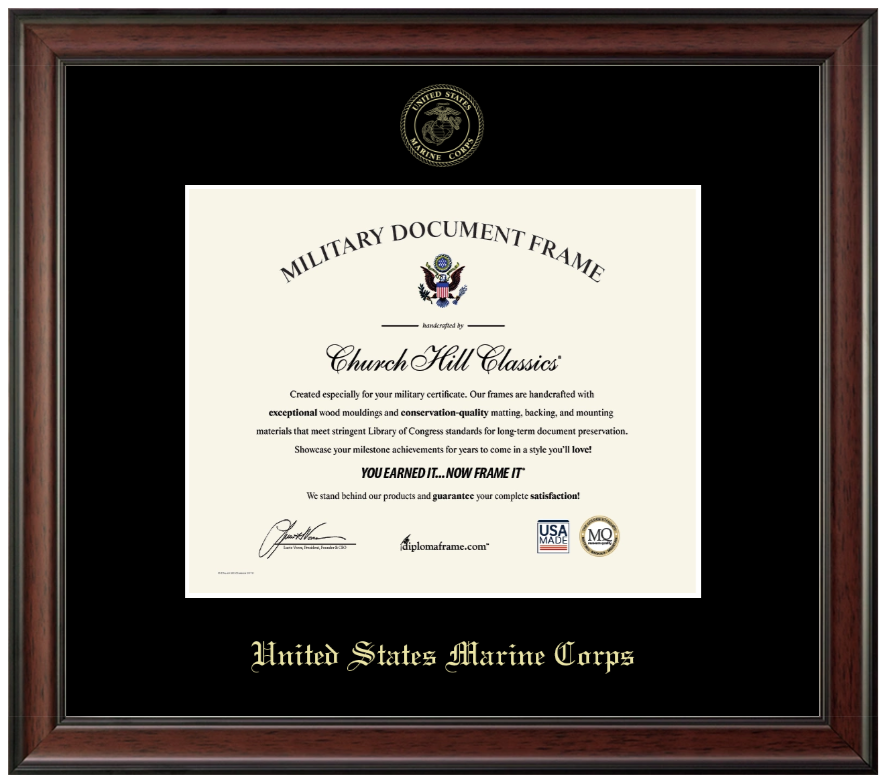 United States Marine Corps Gold Embossed Studio Certificate Frame (Horizontal)*