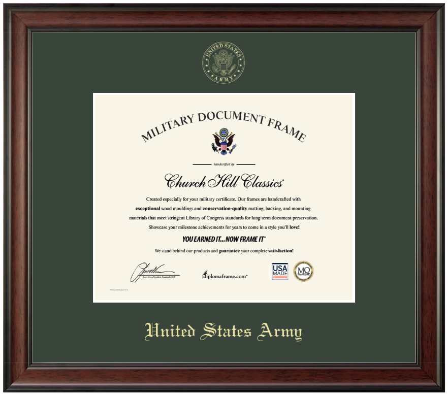 United States Army Gold Embossed Studio Certificate Frame (Horizontal)*