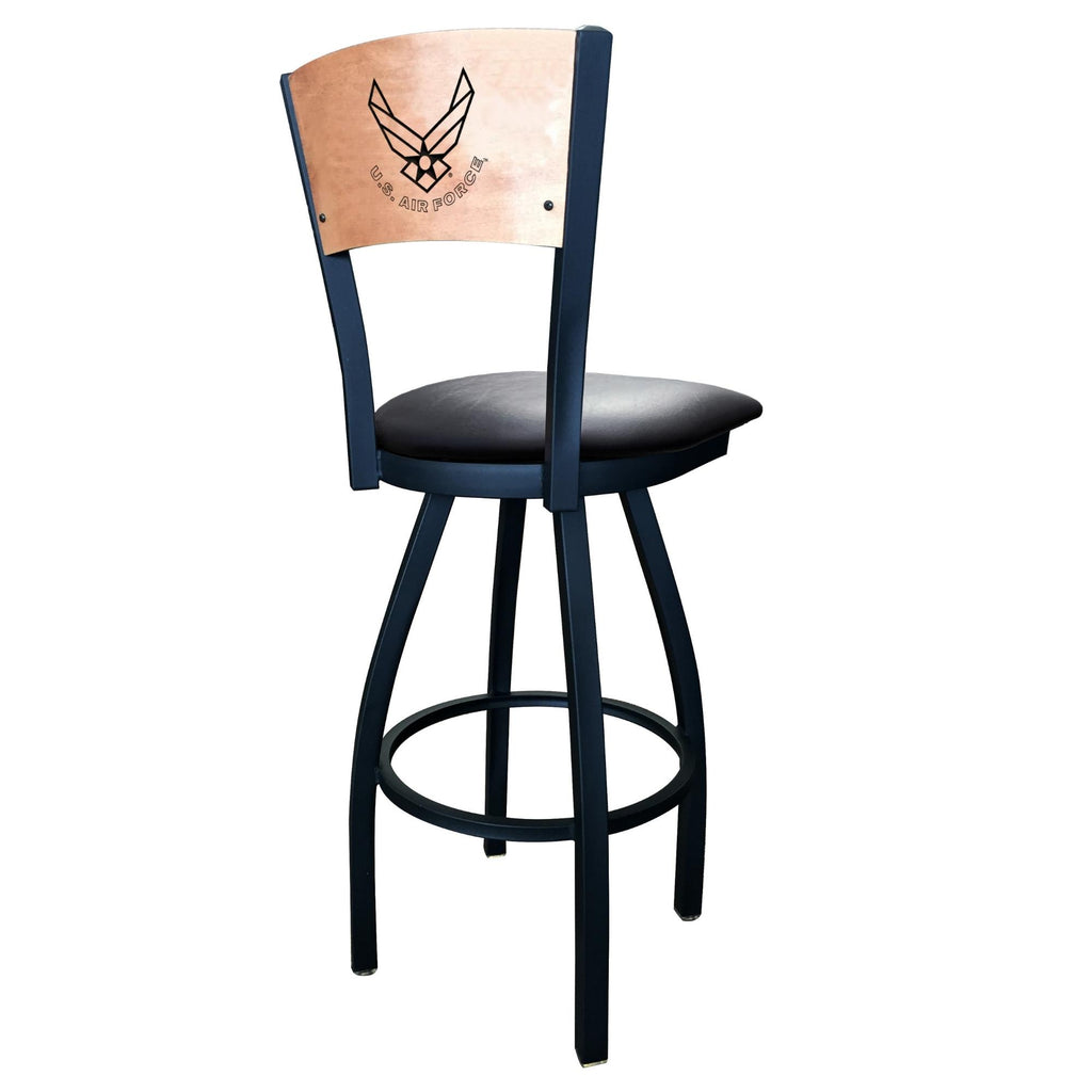 Air Force Wings Swivel Stool with Laser Engraved Back