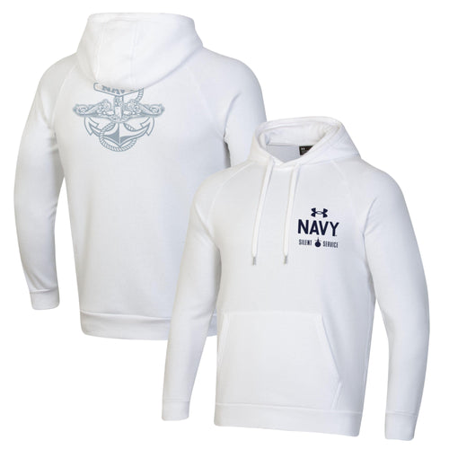Navy Under Armour 2023 Rivalry Anchor Silent Service Performance Cotton Hood (White)