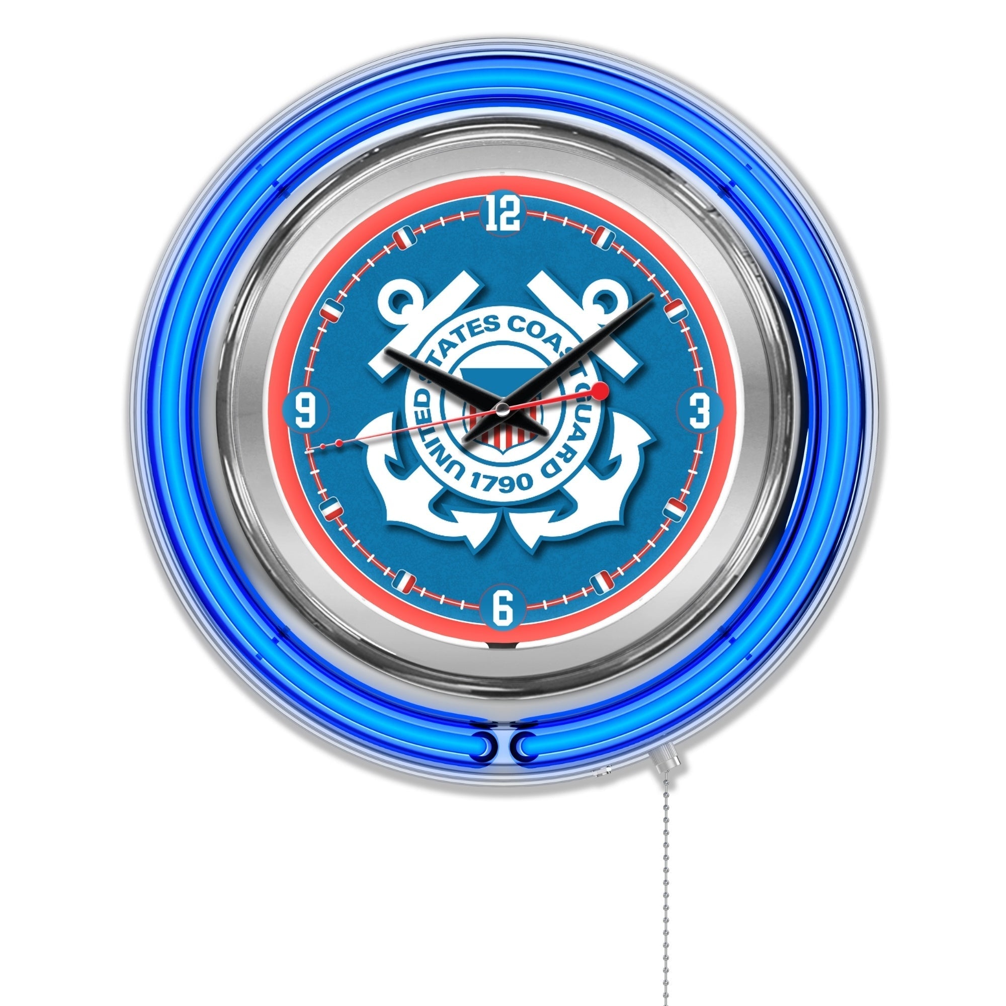 United States Coast Guard 15" Double Neon Wall Clock*