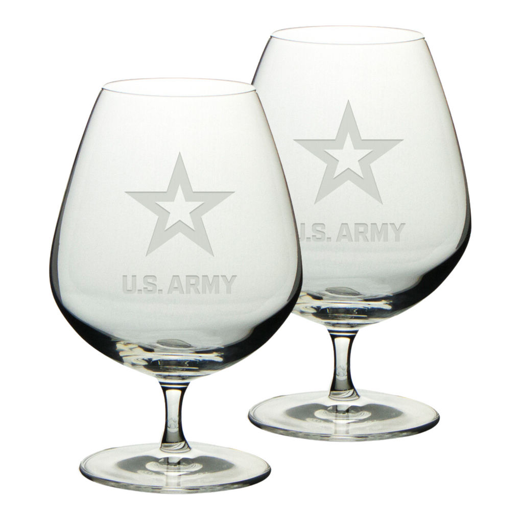 Army Star Set of Two 21oz Brandy Snifter Glasses