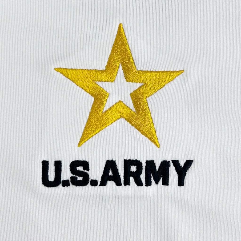 Army Star Embroidered Performance Polo (White)