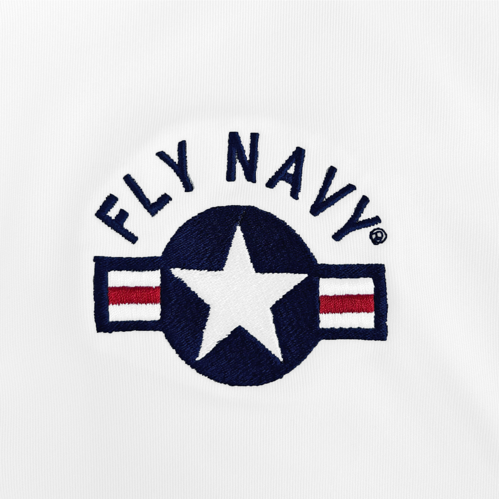 Navy Fly Navy Performance Polo (White)
