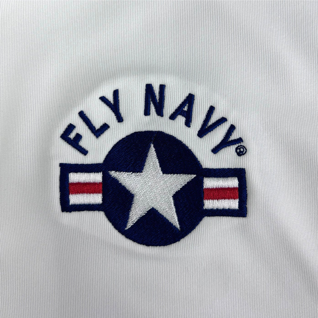 Navy Fly Navy Performance Polo (White)