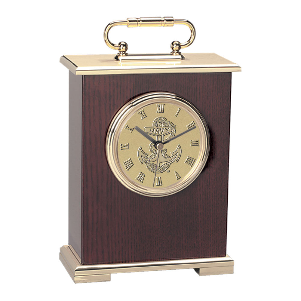 Navy Anchor Le Grande Carriage Clock (Gold)*