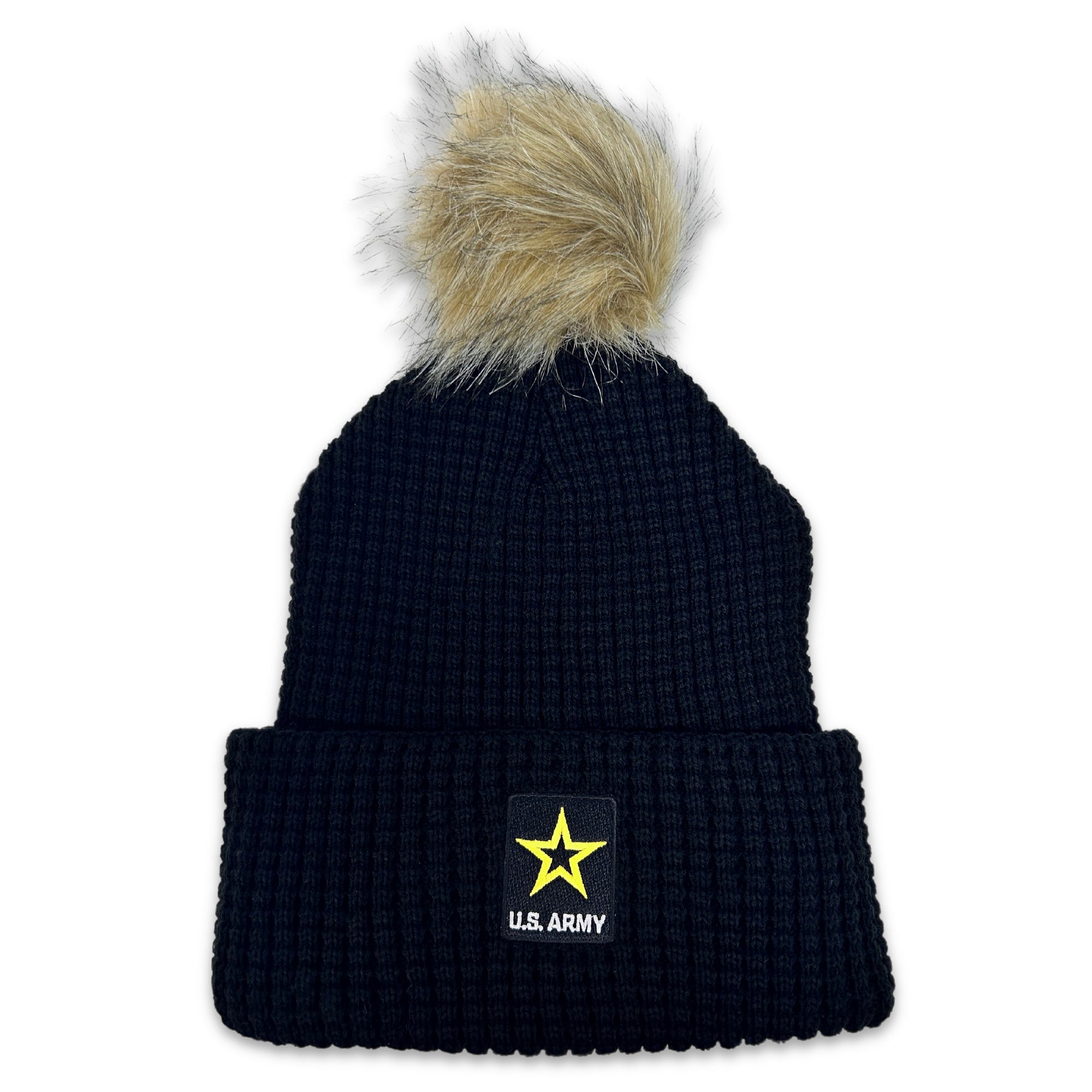 Army Star Ladies Belgian Waffle Knit (Black)