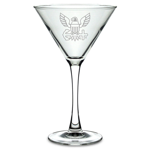 Navy Eagle 10oz Martini Glass