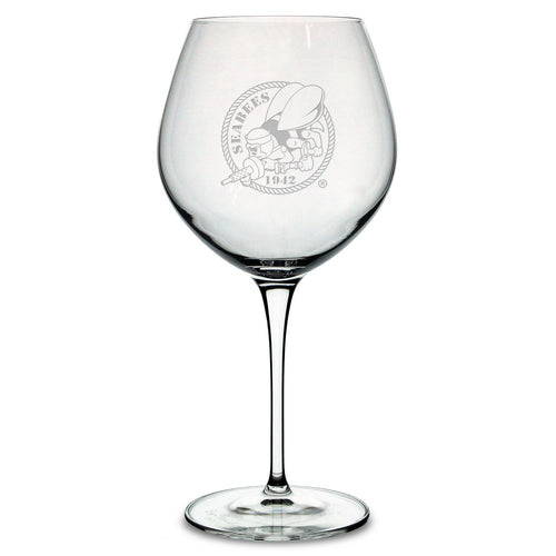 Navy Seabees Luigi Bormioli 22oz Robusto Wine Glass