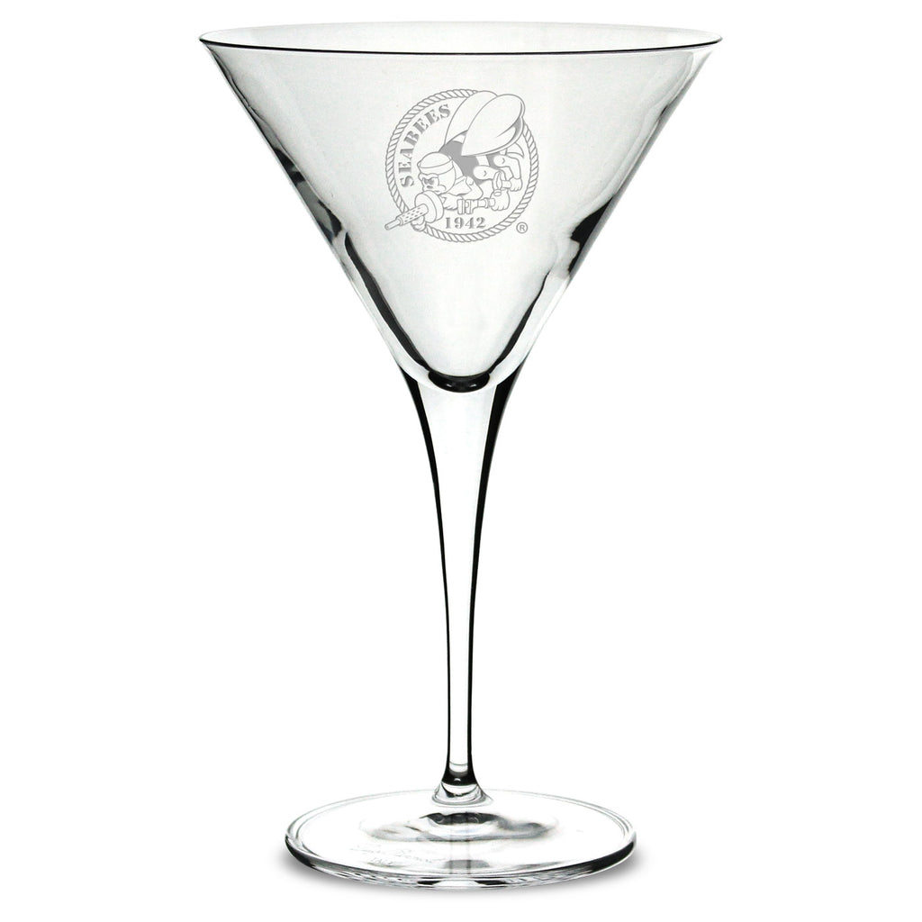 Navy Seabees Luigi Bormioli 10oz Martini Glass