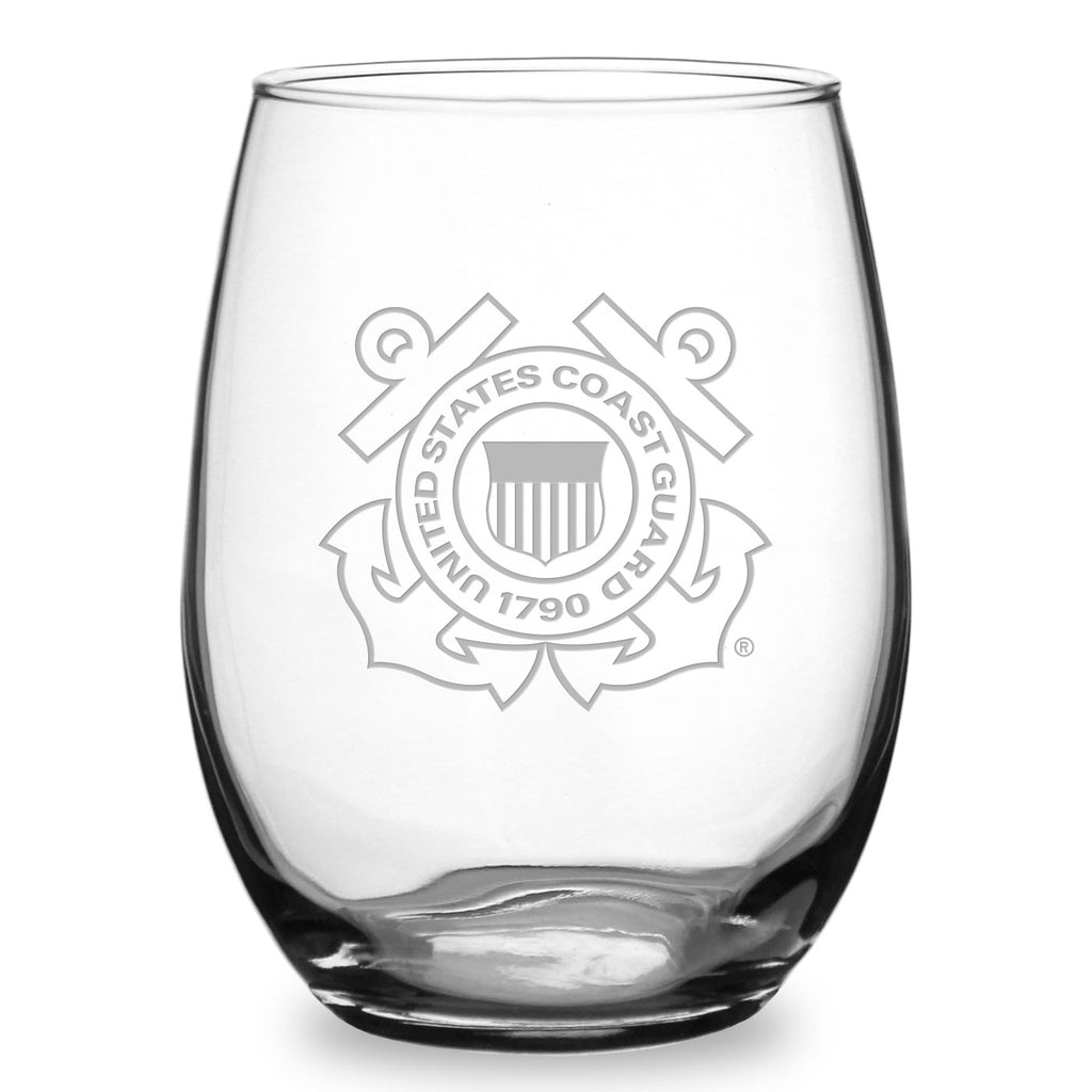 US Coast Guard 21oz Stemless Wine Glass