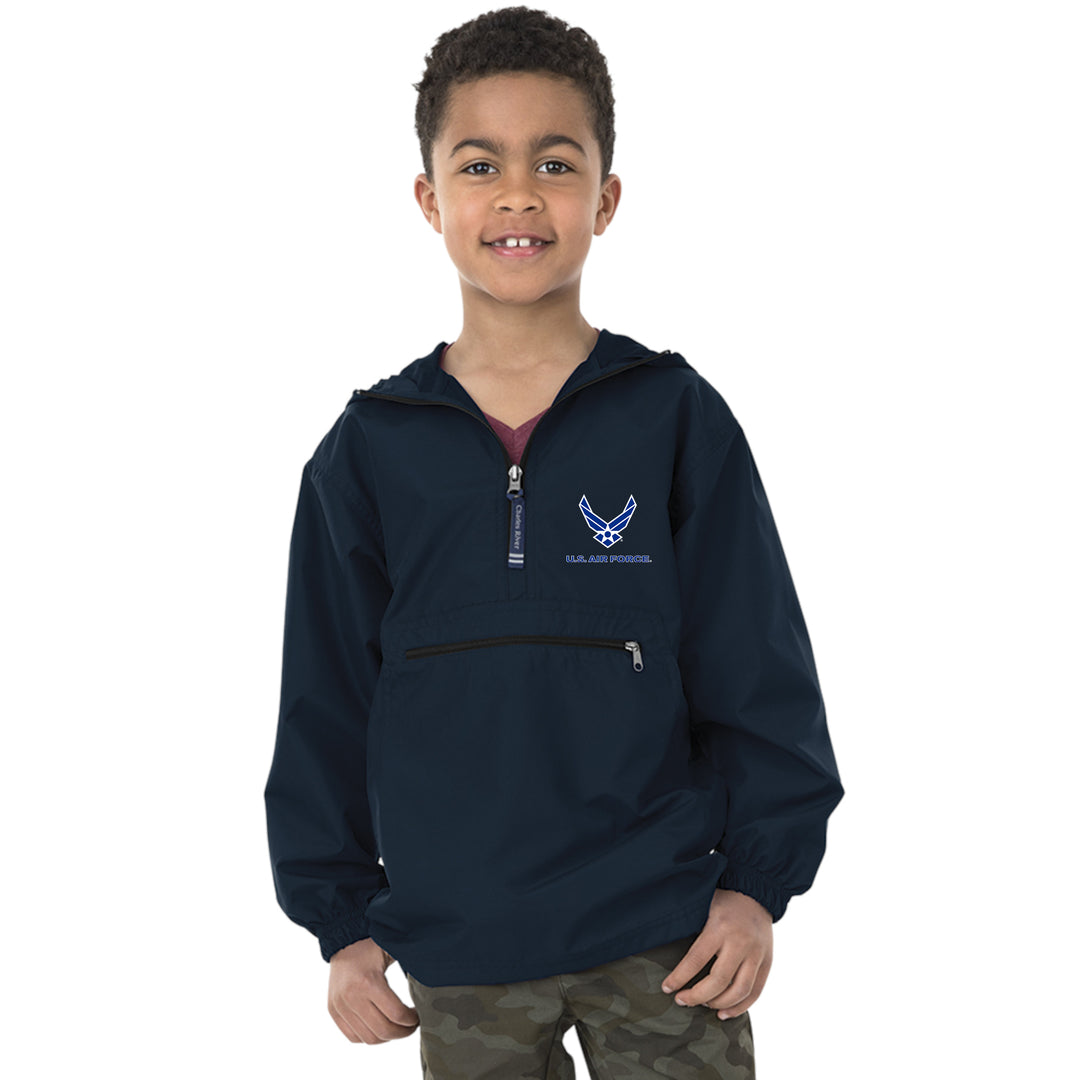 Air Force Wings Youth Pack-R-Go Pullover (Navy)