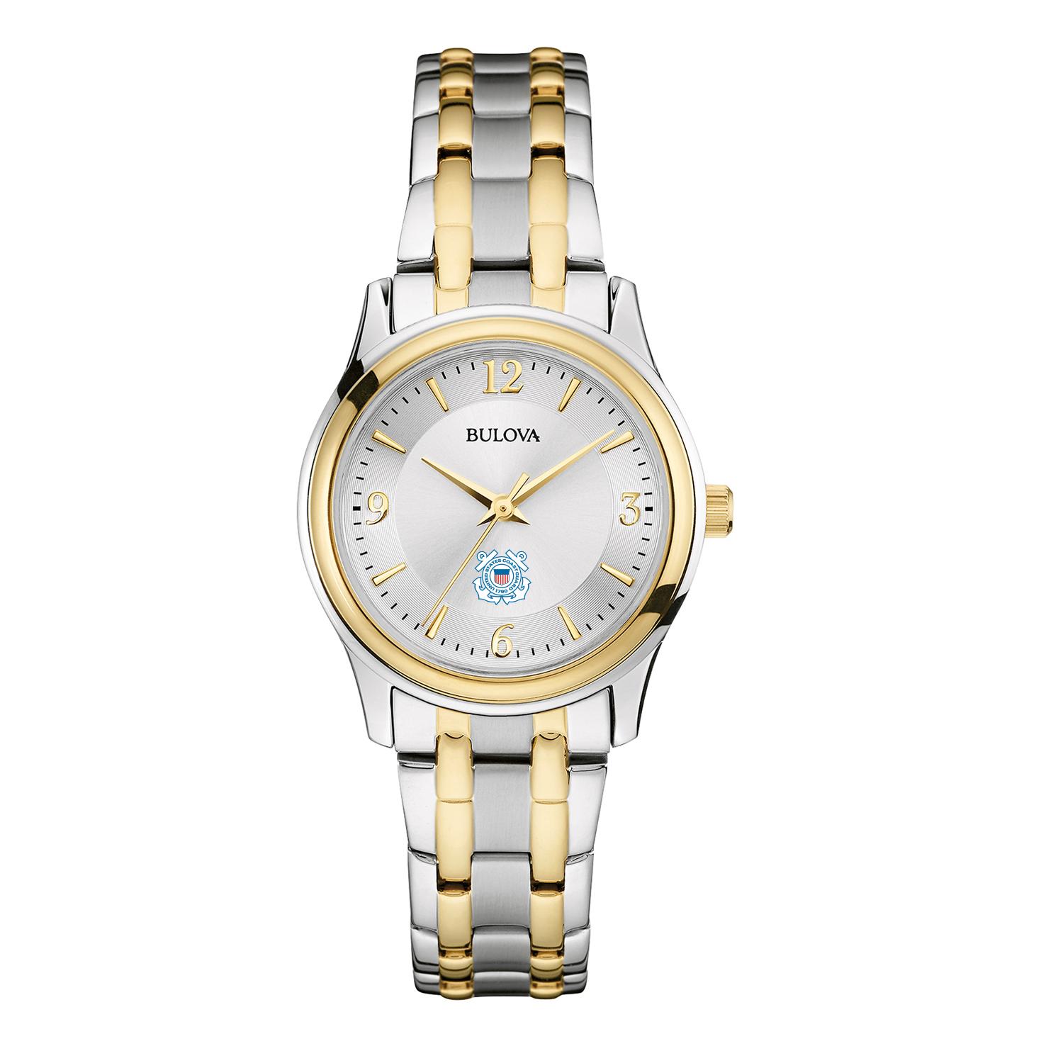 Coast Guard Seal Ladies Bulova Stainless Steel Bracelet Watch (Silver/Gold)*