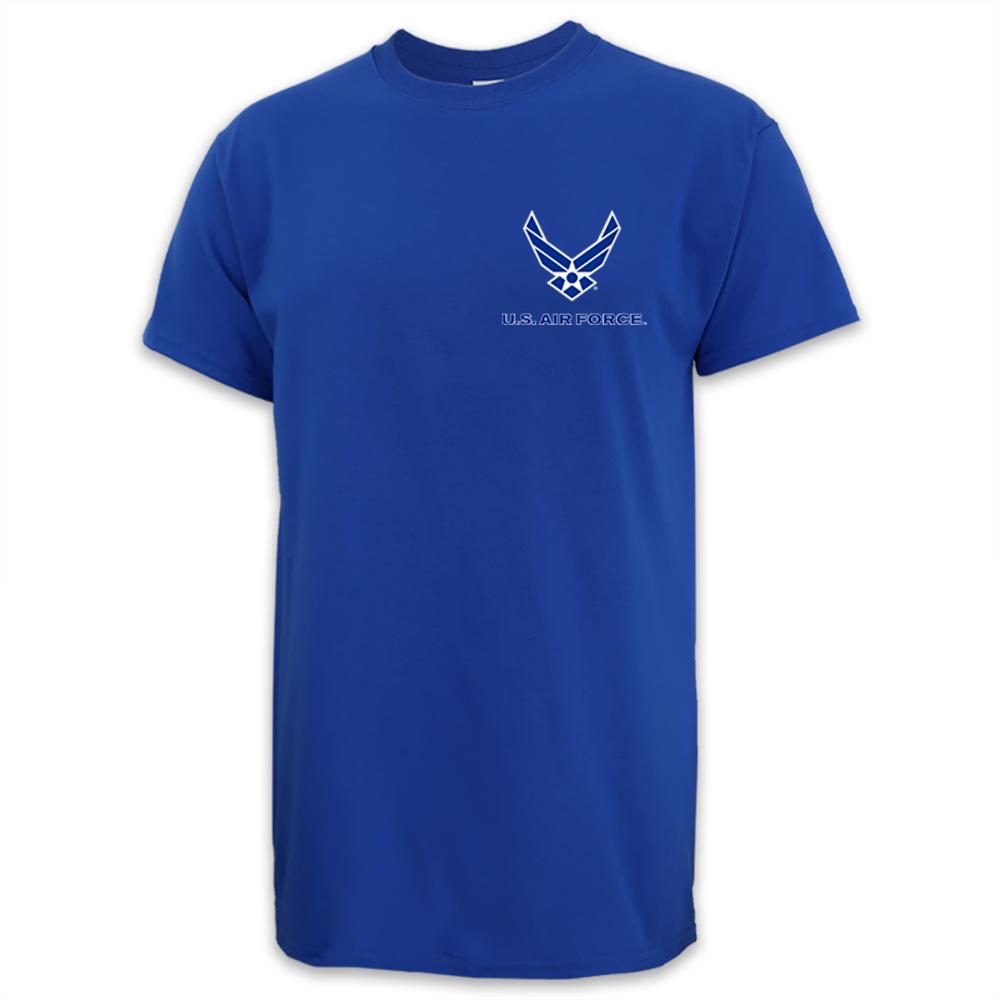 Air Force Wings Left Chest Logo USA Made T-Shirt