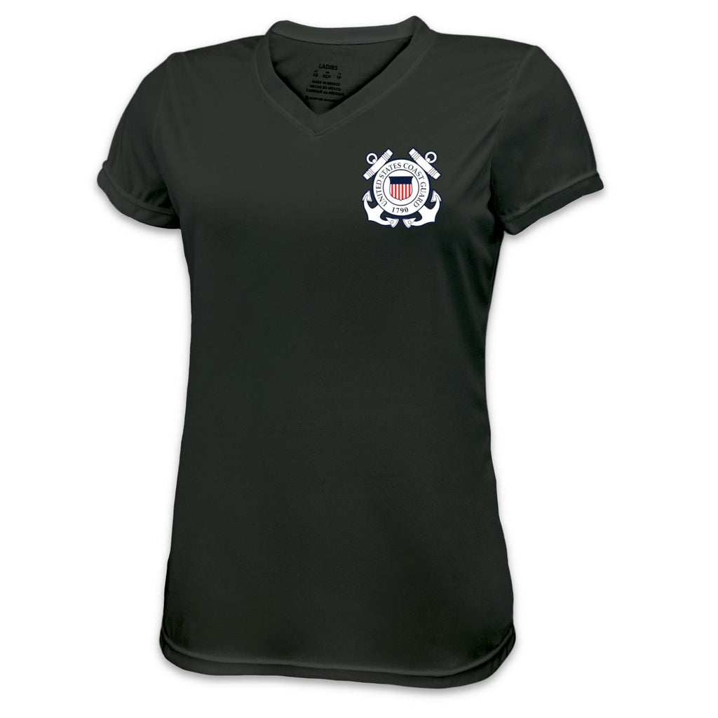 Coast Guard Ladies Seal Left Chest Performance T-Shirt