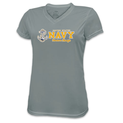 Navy Ladies Anchors Aweigh Performance T-Shirt