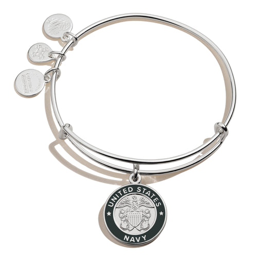 Alex and Ani Navy Bangle Bracelet (Silver)