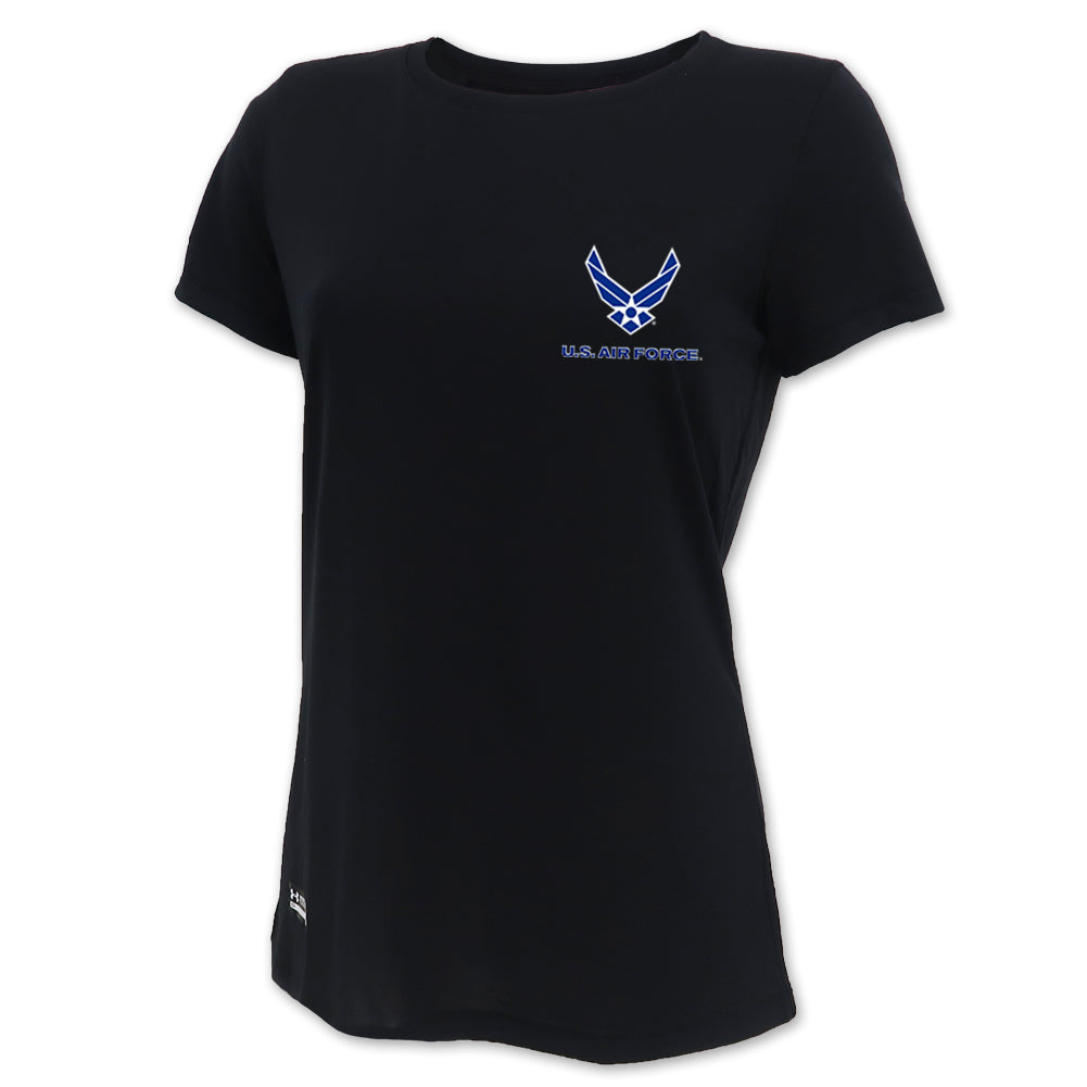 Air Force Wings Ladies Tac Tech T-Shirt (Black)