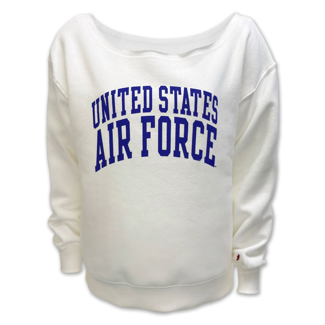 Air Force Ladies Tiffany Off the Shoulder Sweatshirt (White)
