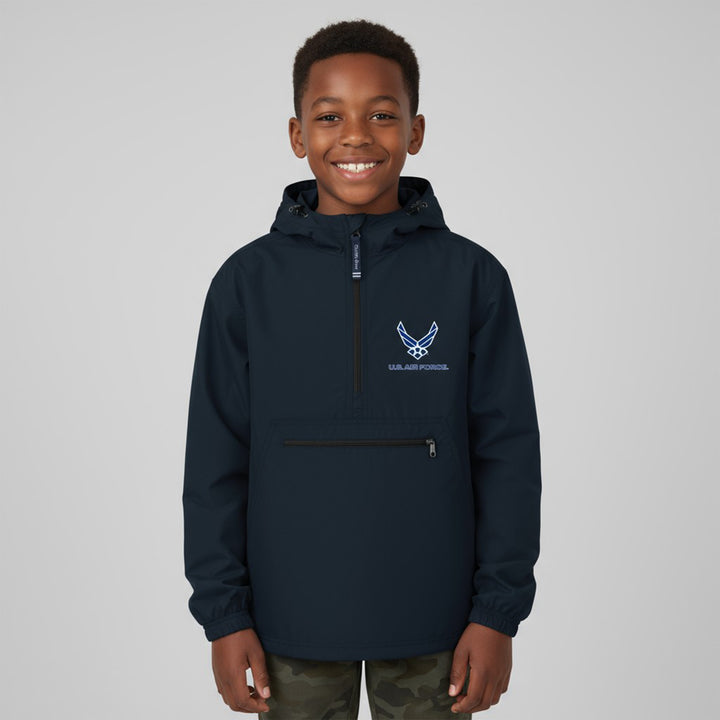Air Force Wings Youth Pack-R-Go Pullover (Navy)