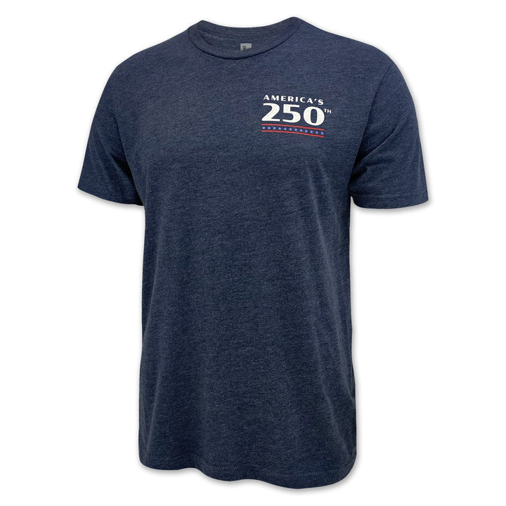 America's 250th Years of Freedom Flag T-Shirt (Vintage Navy)