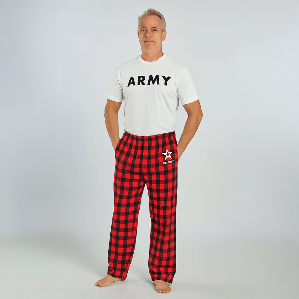 Army Star Buffalo Check Flannel Pants