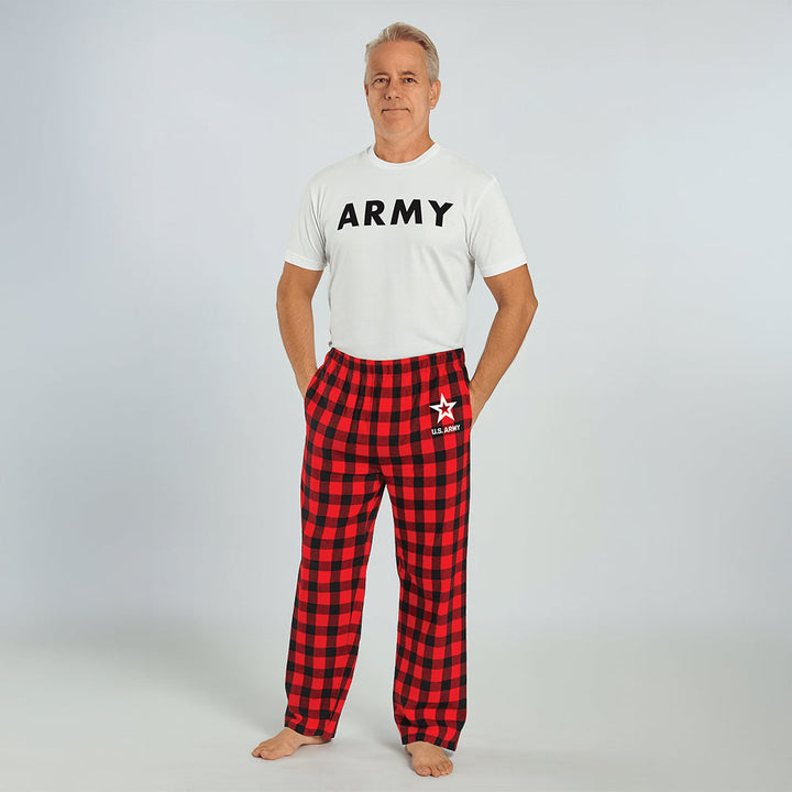 Army Star Buffalo Check Flannel Pants
