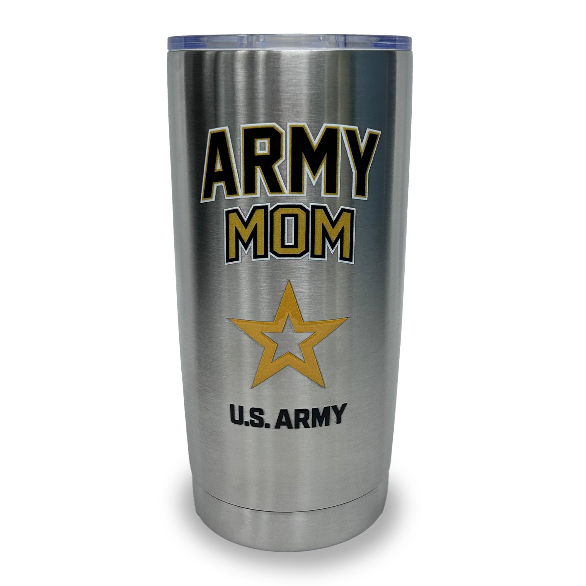 Army Mom Stainless Steel Tumbler (Silver)