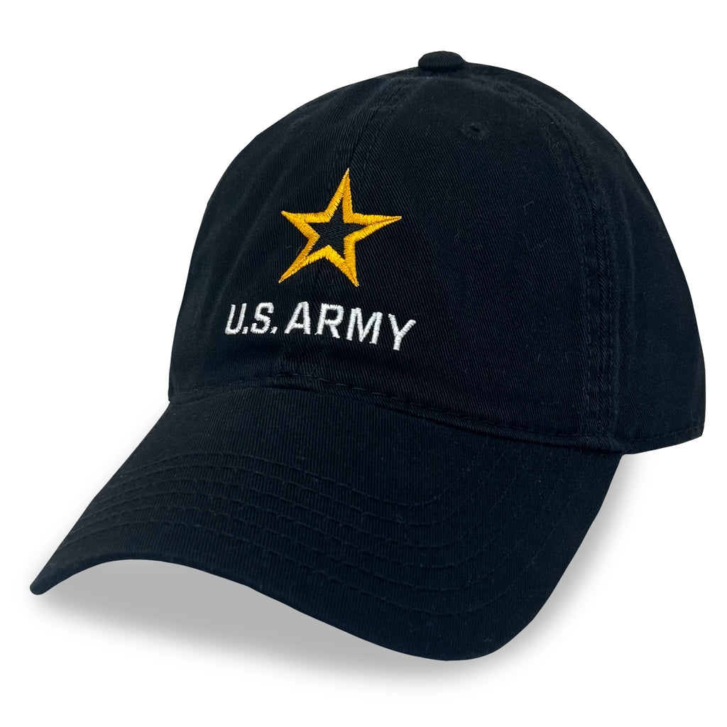 Army Star Stacked Logo Hat (Black)