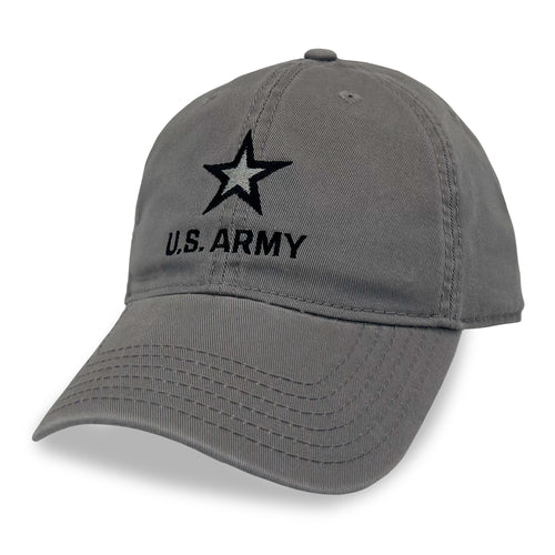 Army Star Stacked Logo Hat (Grey)
