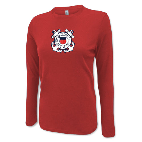 Coast Guard Seal Ladies Center Chest Long Sleeve