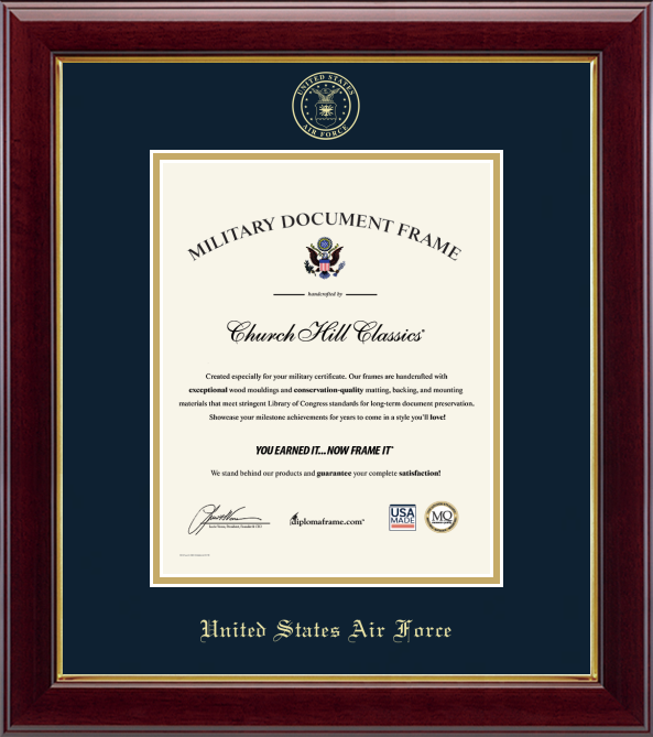 U.S. Air Force Gold Embossed Certificate Frame (Vertical)*