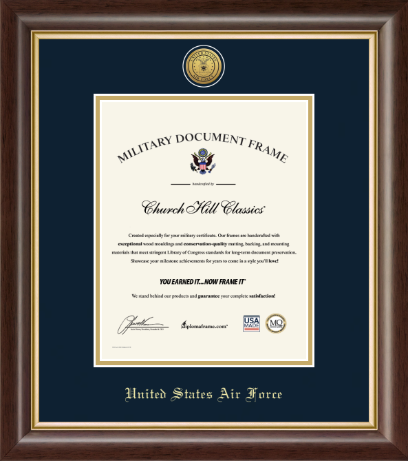 U.S. Air Force Gold Engraved Medallion Frame (Vertical)*